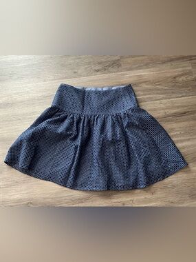 Ann Taylor Blue Eyelet Mini Skirt size 0
